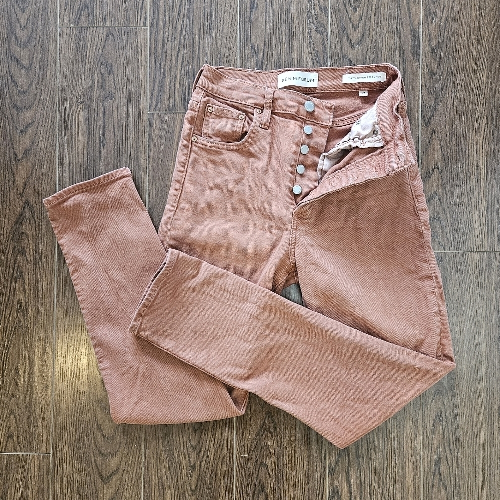 Denim Forum The Yoko High Rise Slim 28L Burnt Copper Jeans Size 25
